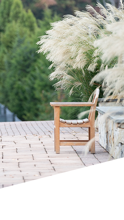 Leadership image chair outside garden