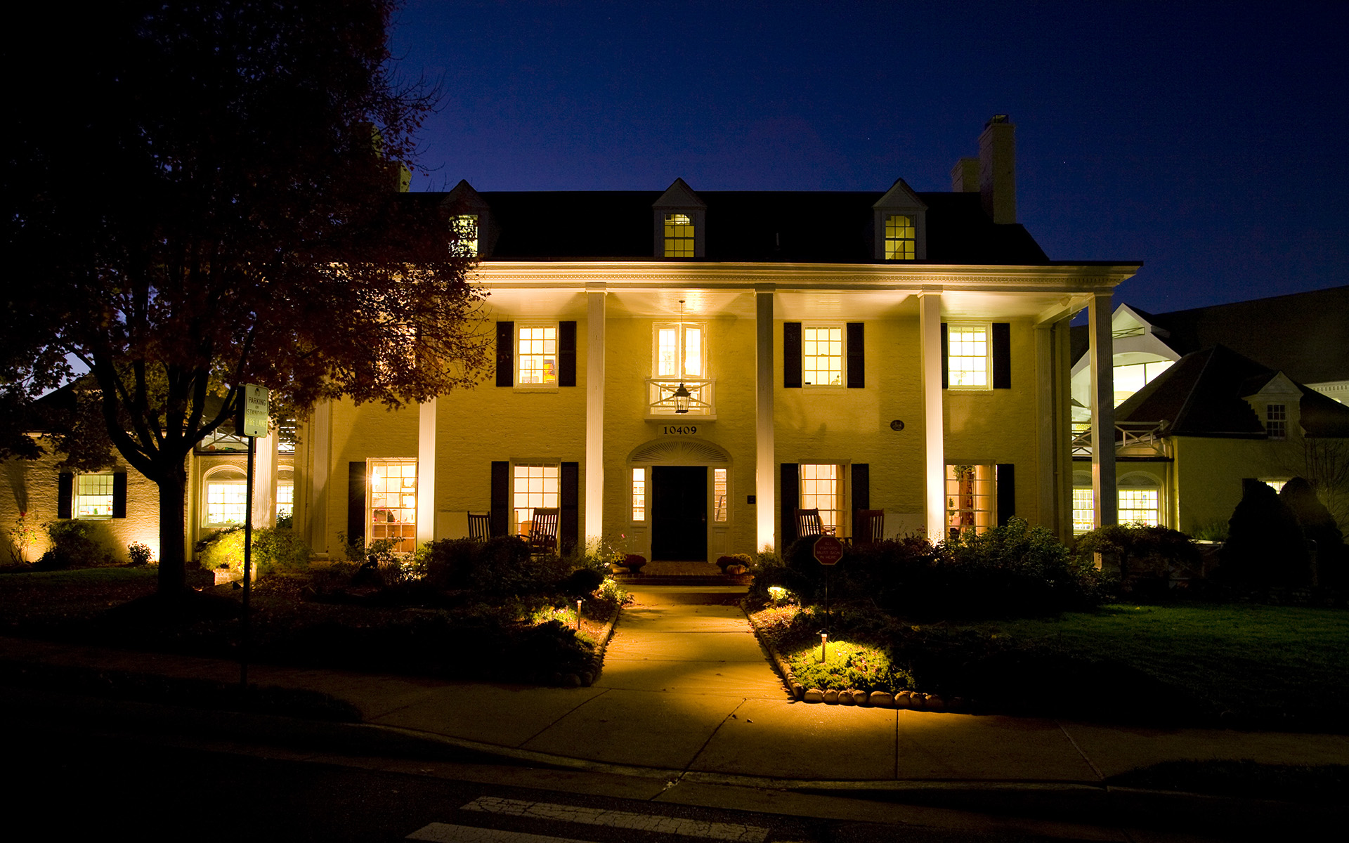 Miller House at nightWS