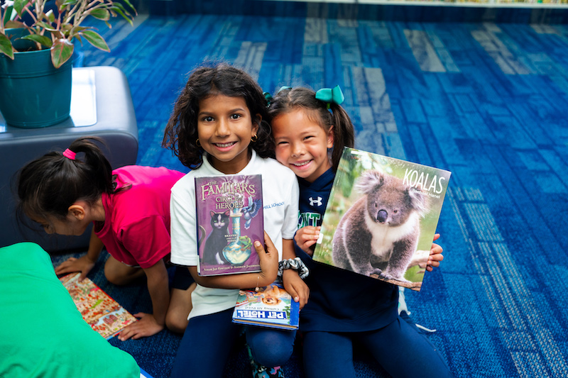 Starting in first grade, students can check out books from our library to bring home! They spend 30 minutes each week in the library, where the curriculum corresponds with what they’re doing in the classroom. They are allowed to stop by any time to exchange books.